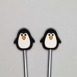 black penguin stitch stoppers for knitting needles