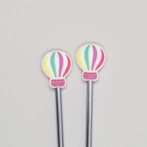 pink hot air balloon point protectors for knitting needles