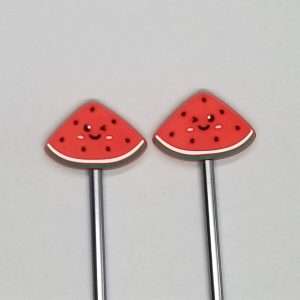 adorable watermelon slice stitch stoppers for knitting needles