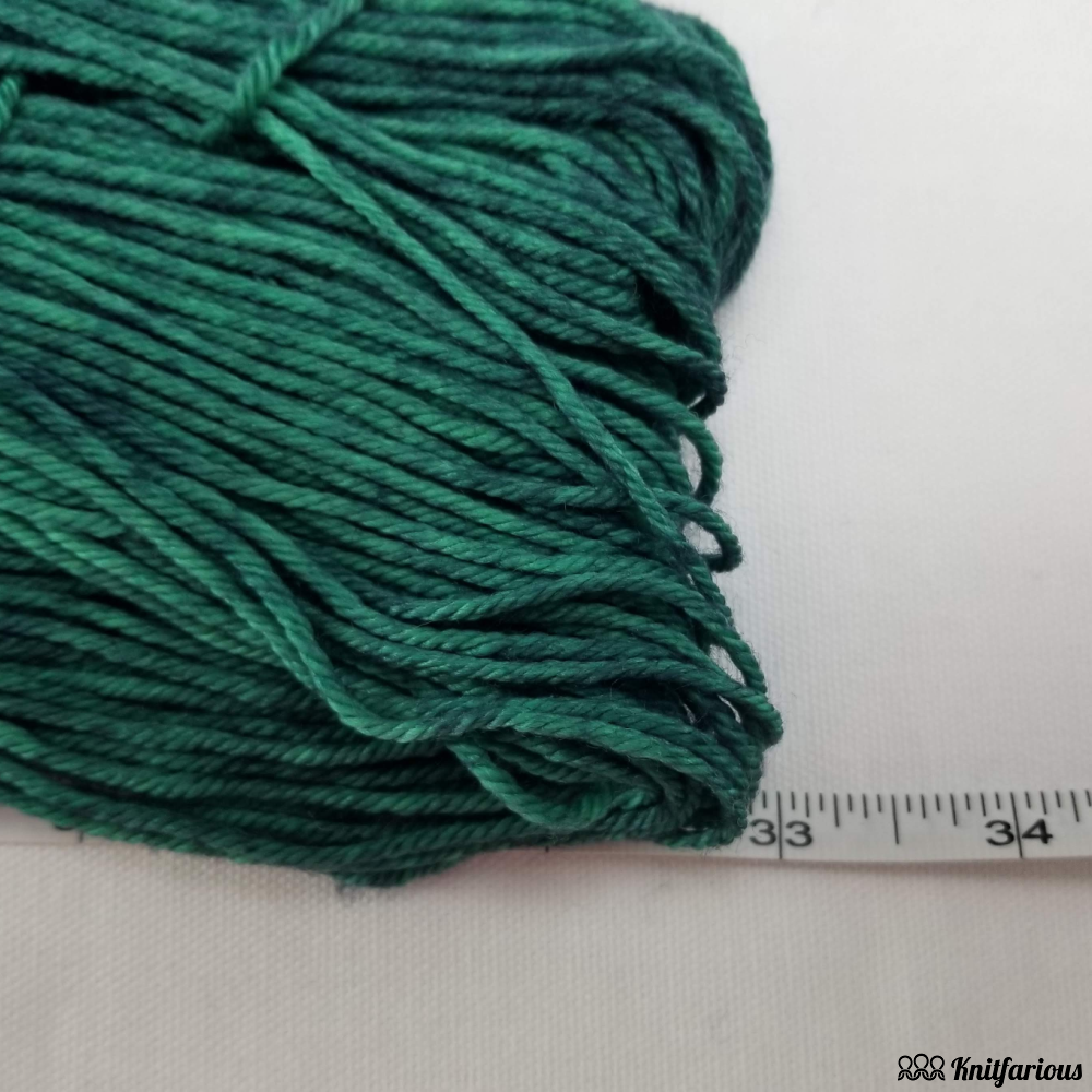 measure length of yarn hank from end to end to calculate yardage