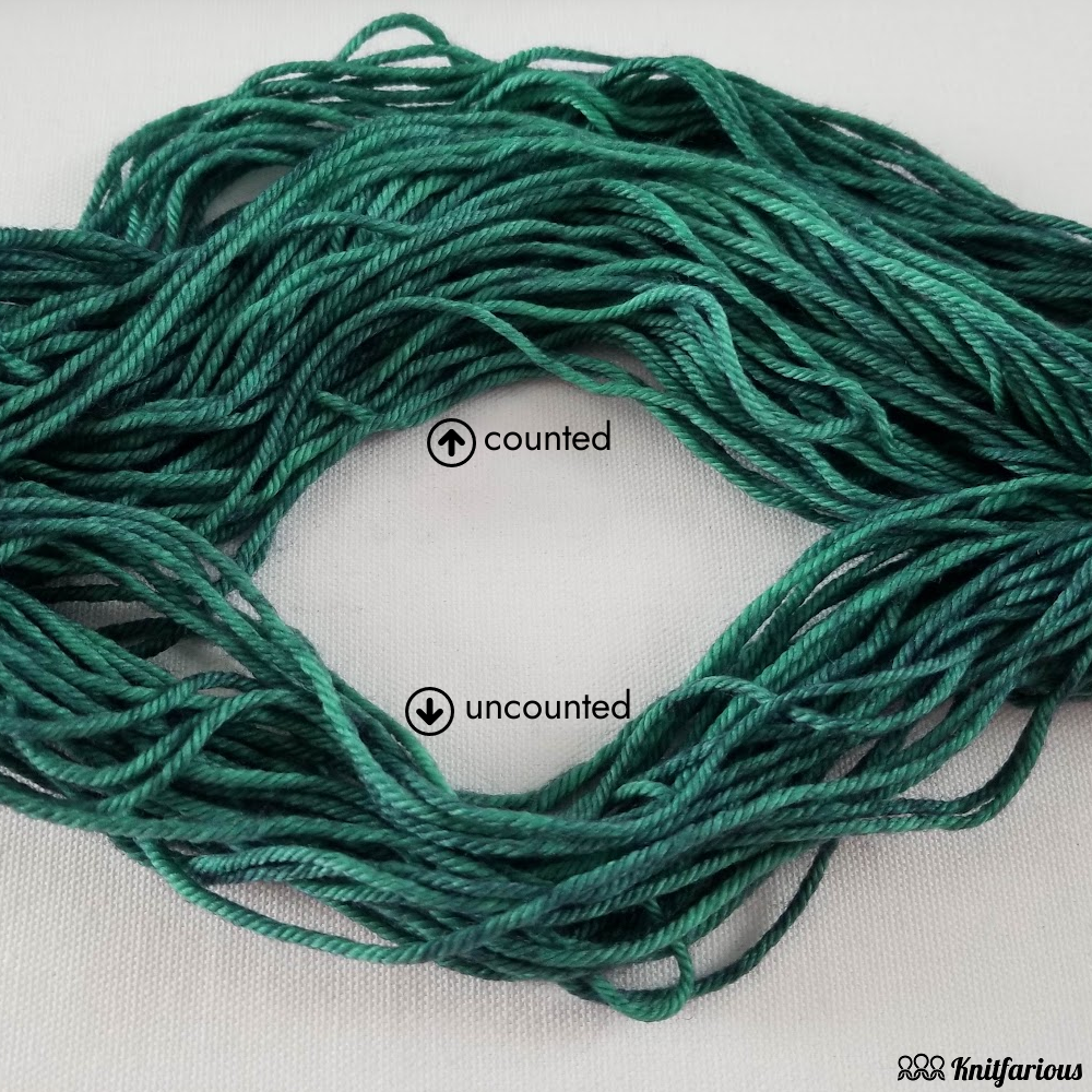 separate the strands of yarn as you count them to calculate yardage